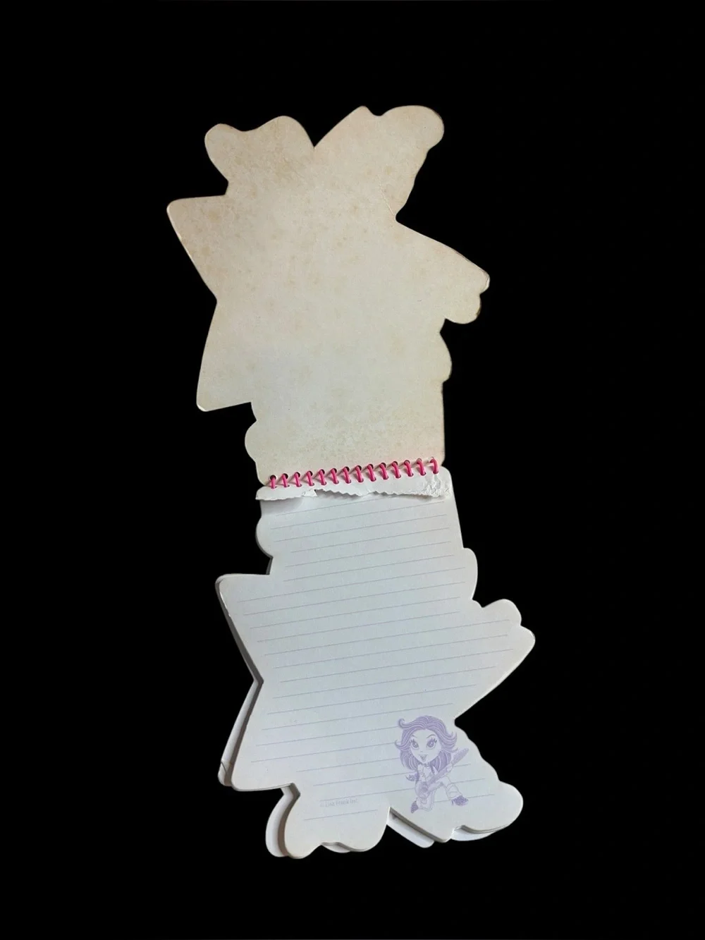 Vtg Lisa Frank Rocker Girl Guitar Shaped Notebook Spiral Notepad Used Y2K